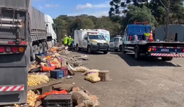 local onde o caminhoneiro invadiu o comércio na BR-277