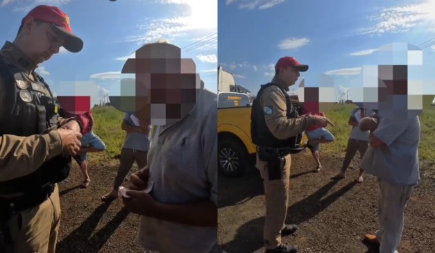 Caminhoneiro sendo preso