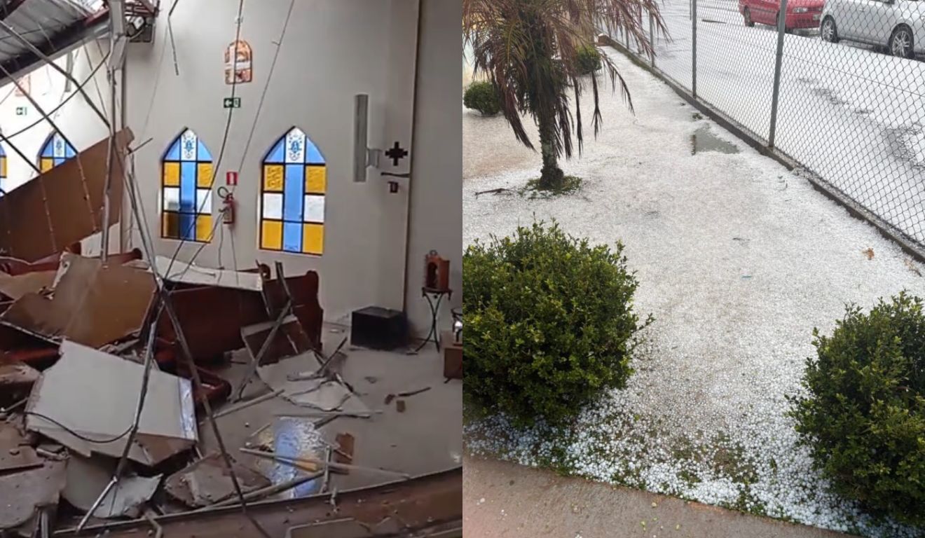 foto da chuva de granizo em castro