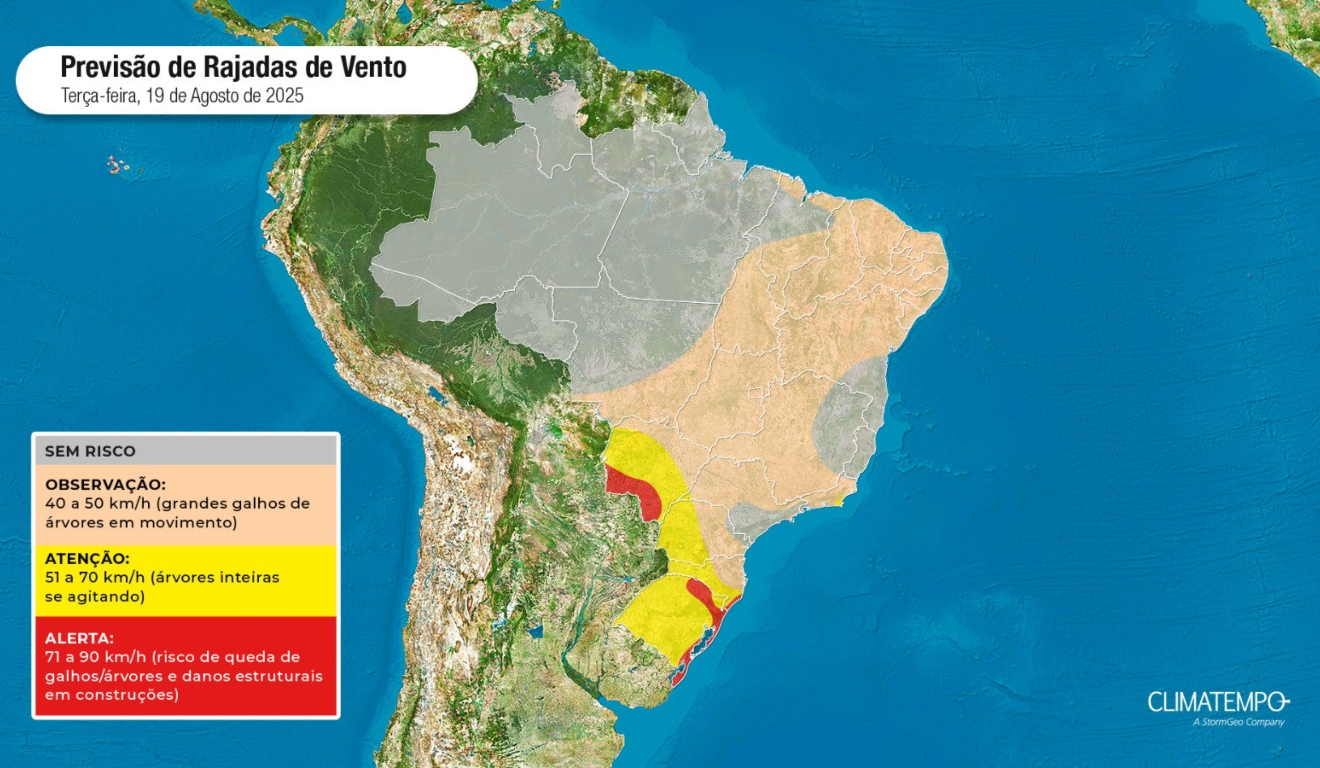 Ciclone traz risco de temporais no Sul do Brasil