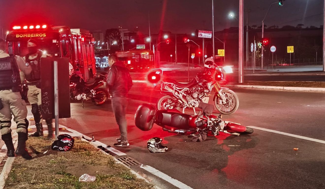 local onde ocorreu a colisão entre motos em Curitiba