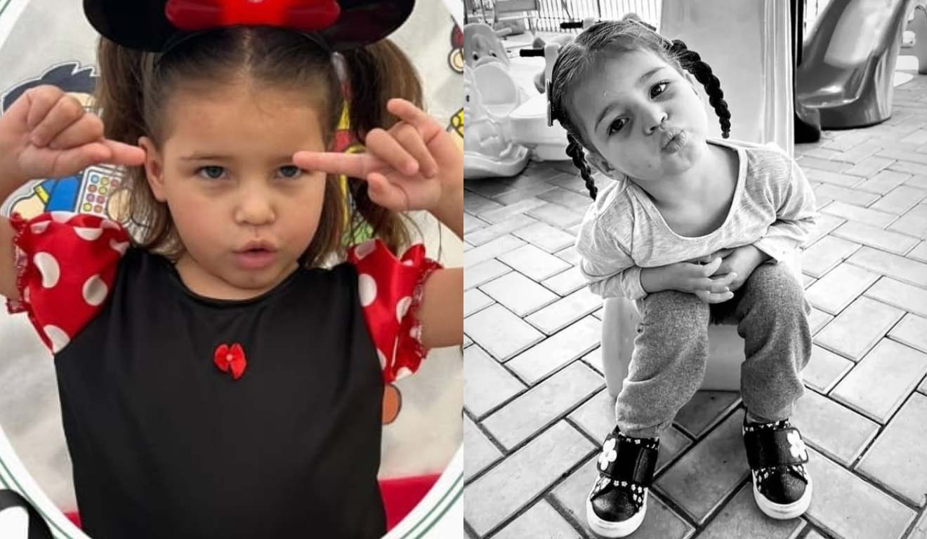 Montagem com duas fotos de Lunna Valentina Diniz Porfírio