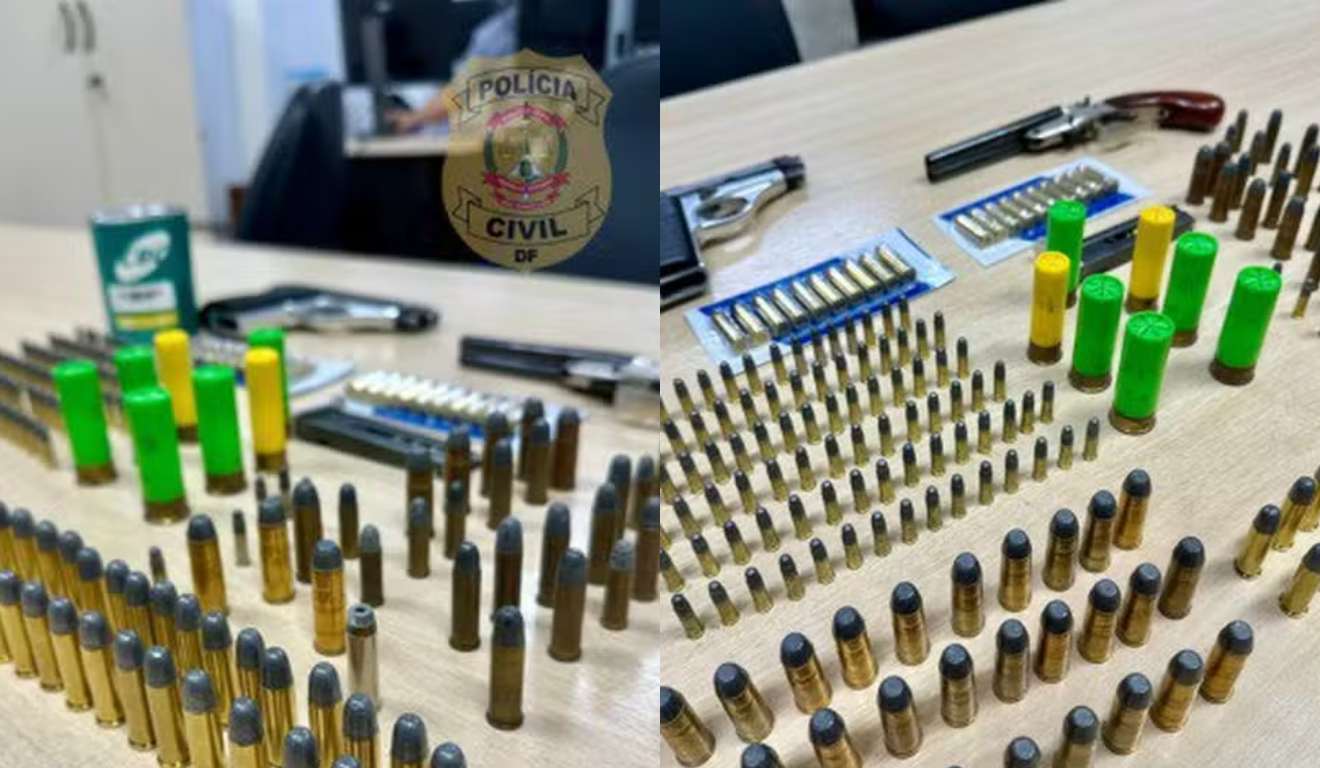 Munições de armas apreendida.