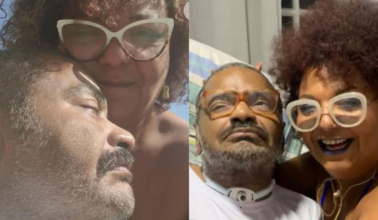 Arlindo Cruz e esposa