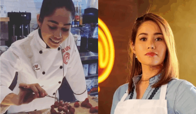Imagem da ex-participante durante o programa Masterchef.