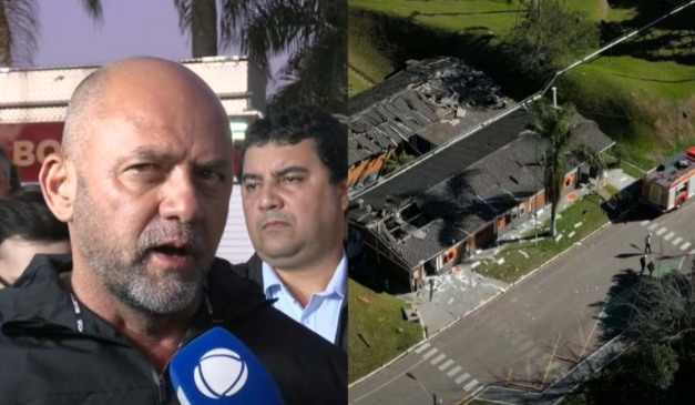 Secretário falando sobre a explosão na Enaex