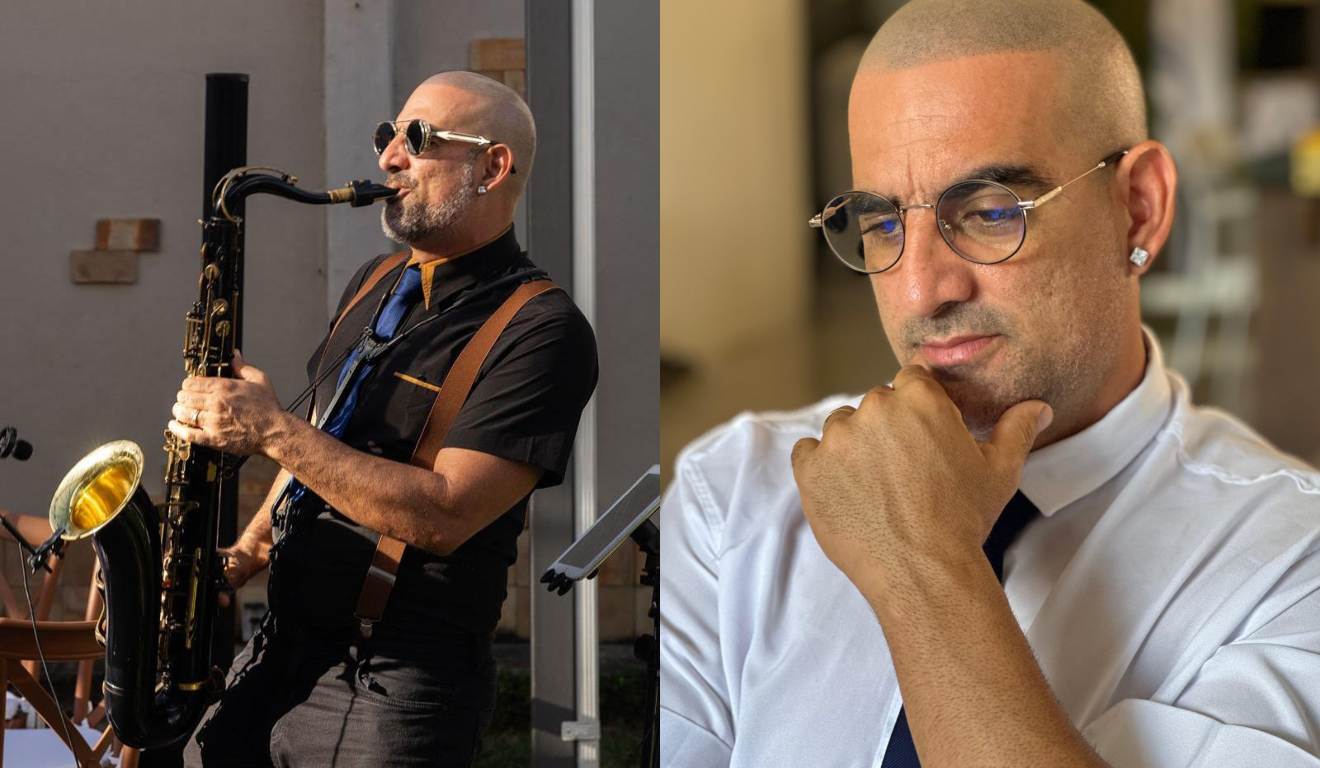 Franklin Araújo com saxofone