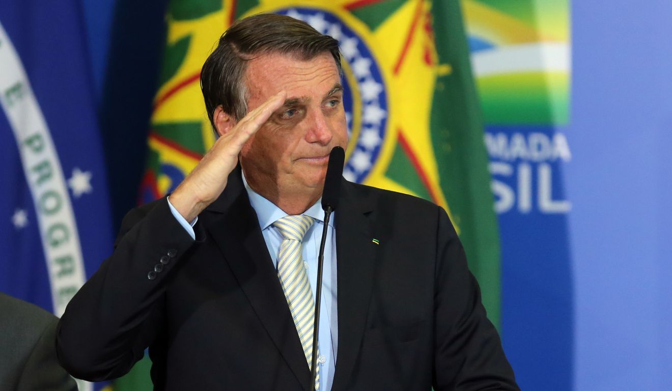 Jair Bolsonaro em palanque