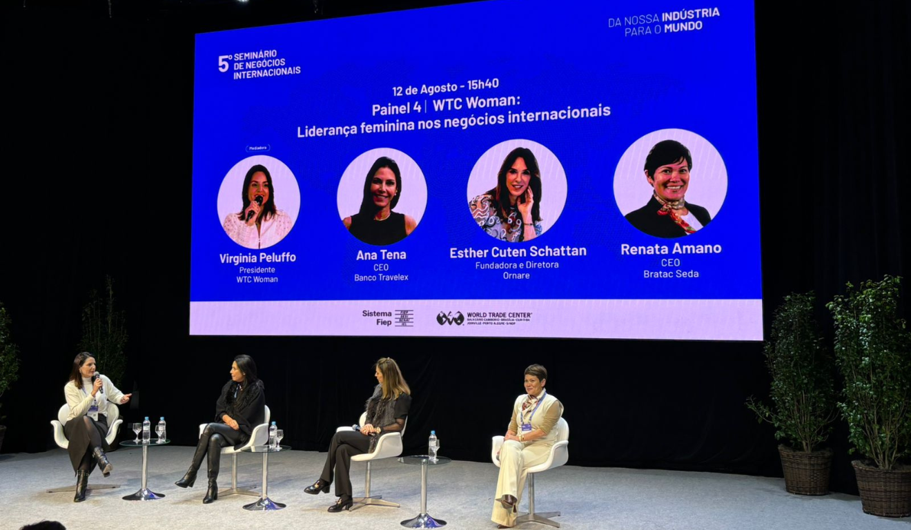 mulheres no seminario de comercio internacional