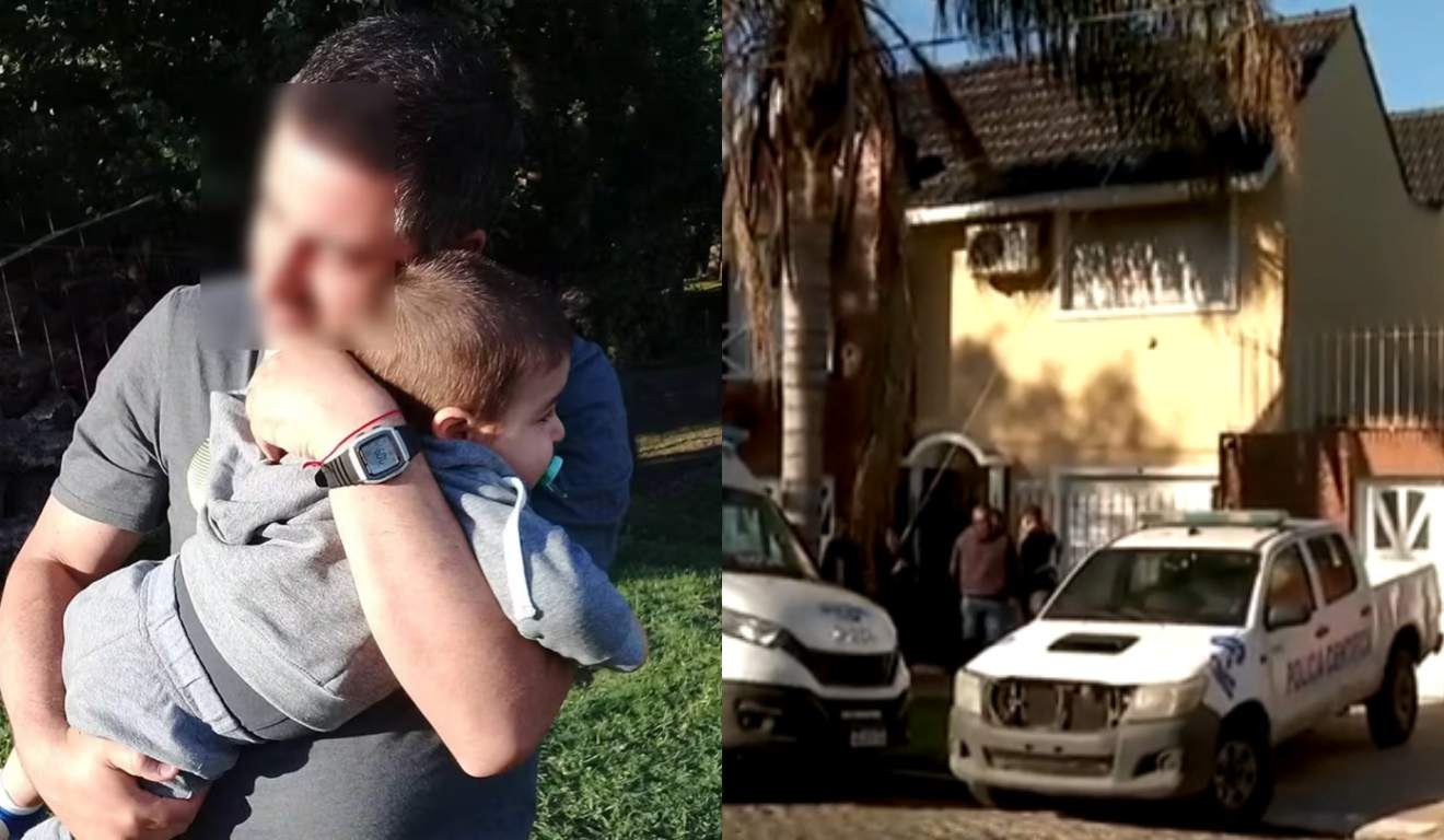 Colagem do homem e frente da casa.