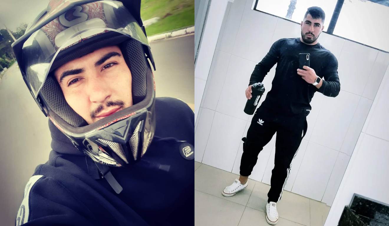 Montagem co mduas fotos de Rafael Moreira, vítima de acidente na PR-501