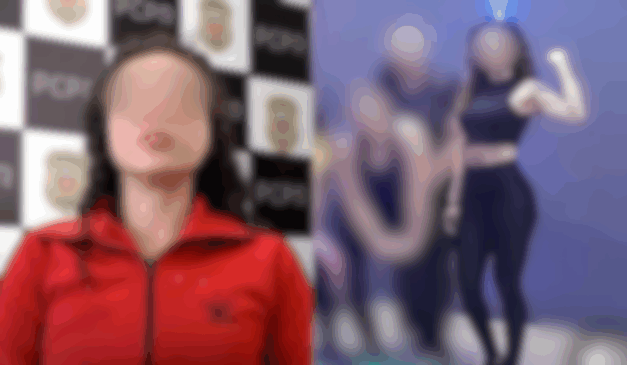 montagem com fotos da Bárbara, que confessou ter matado assaltante