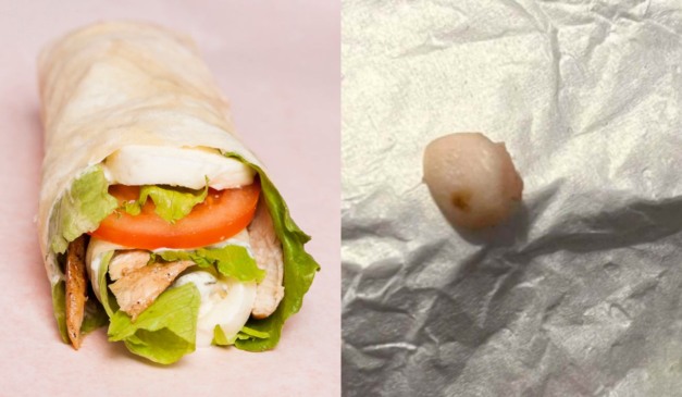 Dedo humano em sanduíche