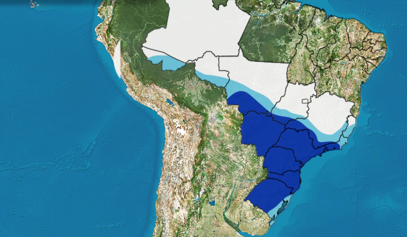 Sudeste e Centro-Oeste e provoca friagem entre Acre e Rondônia no Norte do Brasil, classificando a 5ª onda de frio no país