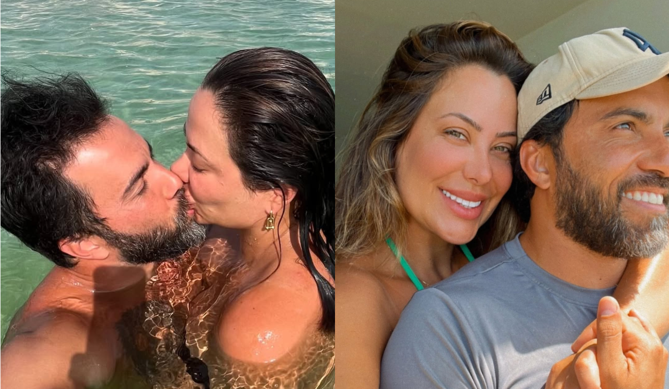 Imagem da influenciadora Talita New York ao lado do marido.