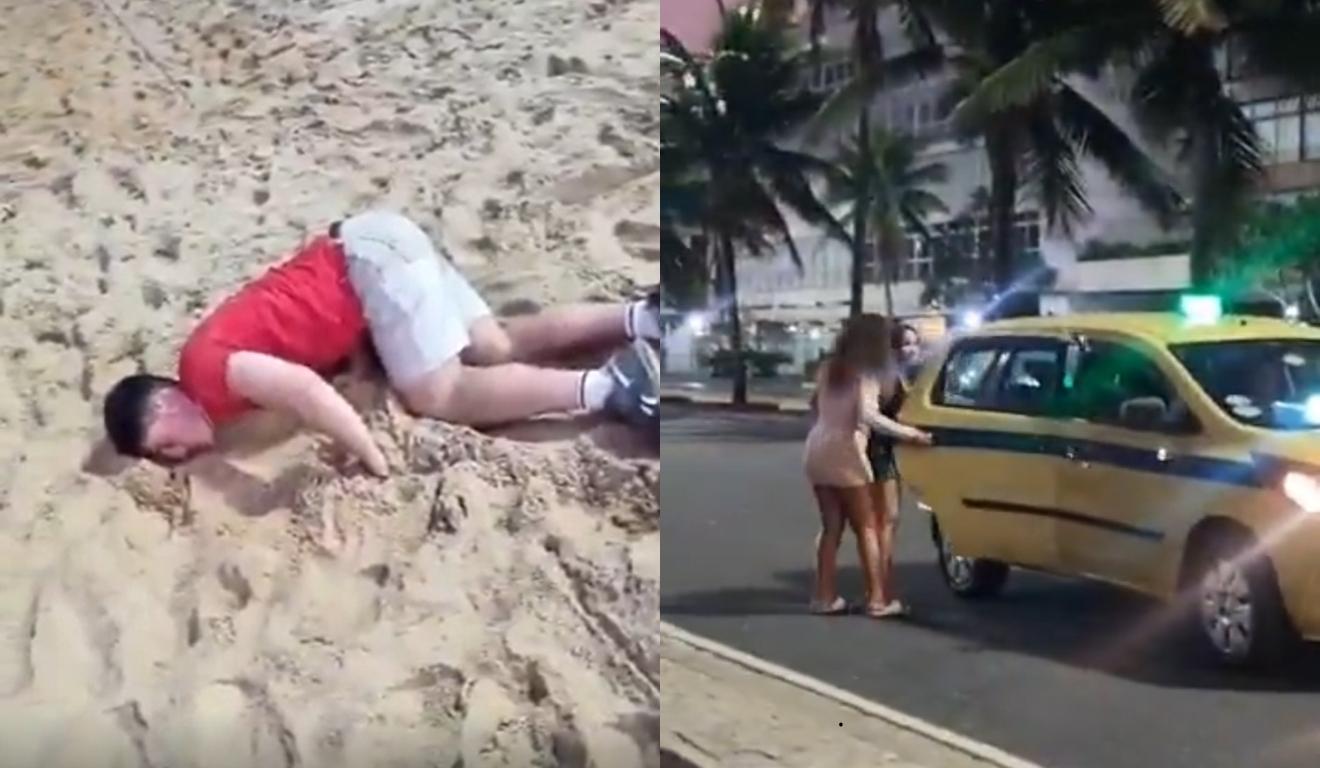 turista inglês passando mal na praia após beber caipirinha batizada