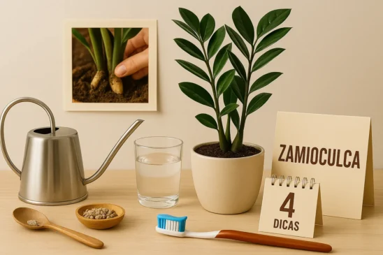 4 dicas para regar uma zamioculca do jeito certo para que seus rizomas não apodreçam