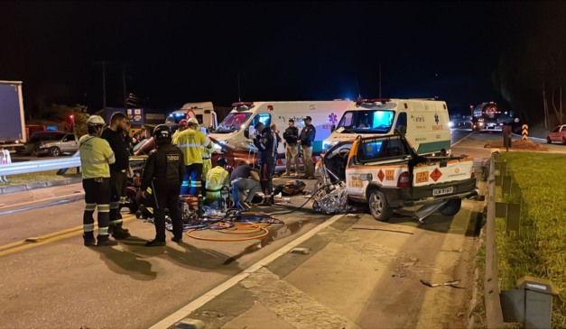 Acidente na BR-116 em Mandirituba; homem e mulher em estado grave após colisão