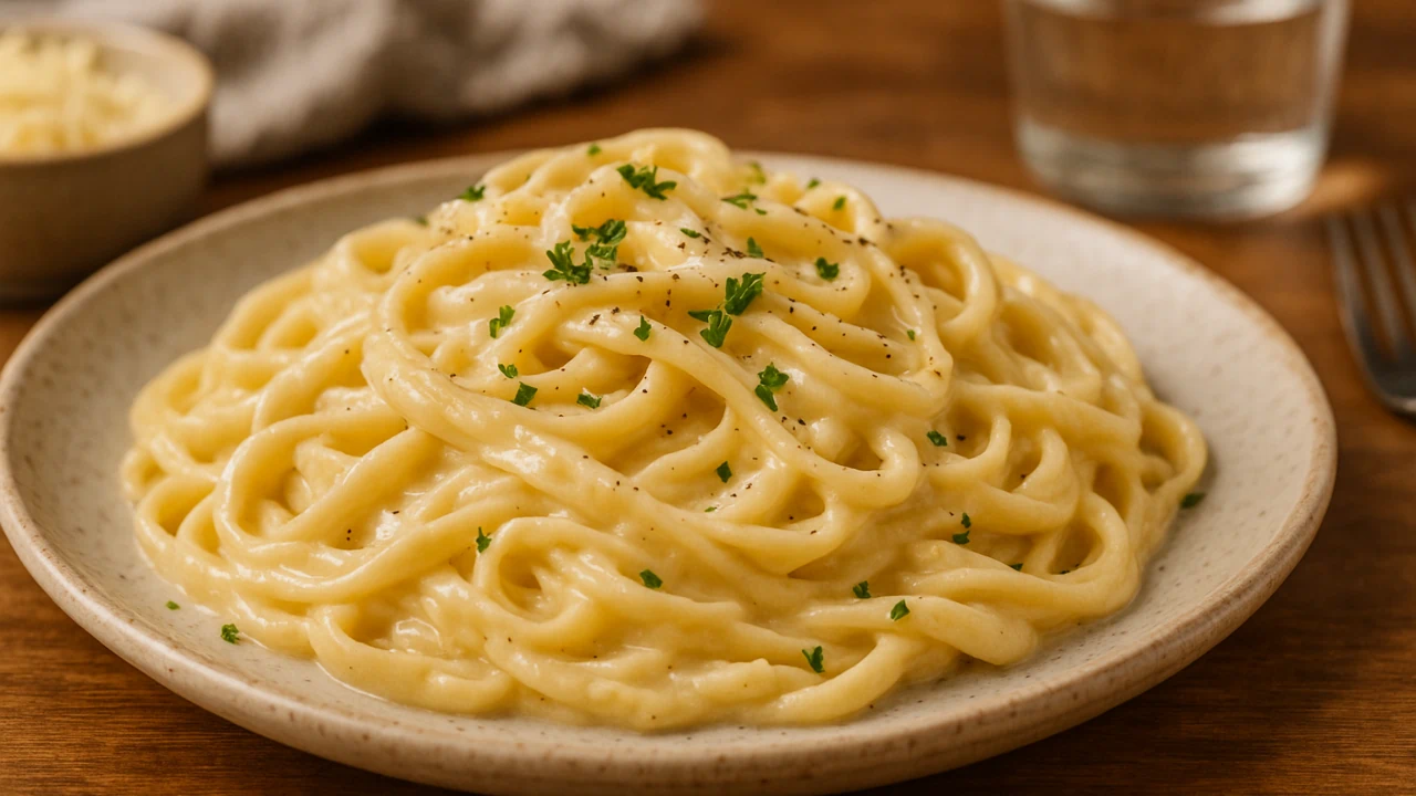 Como fazer um macarrão cremoso em 12 minutos com apenas 4 ingredientes que impressiona qualquer visita