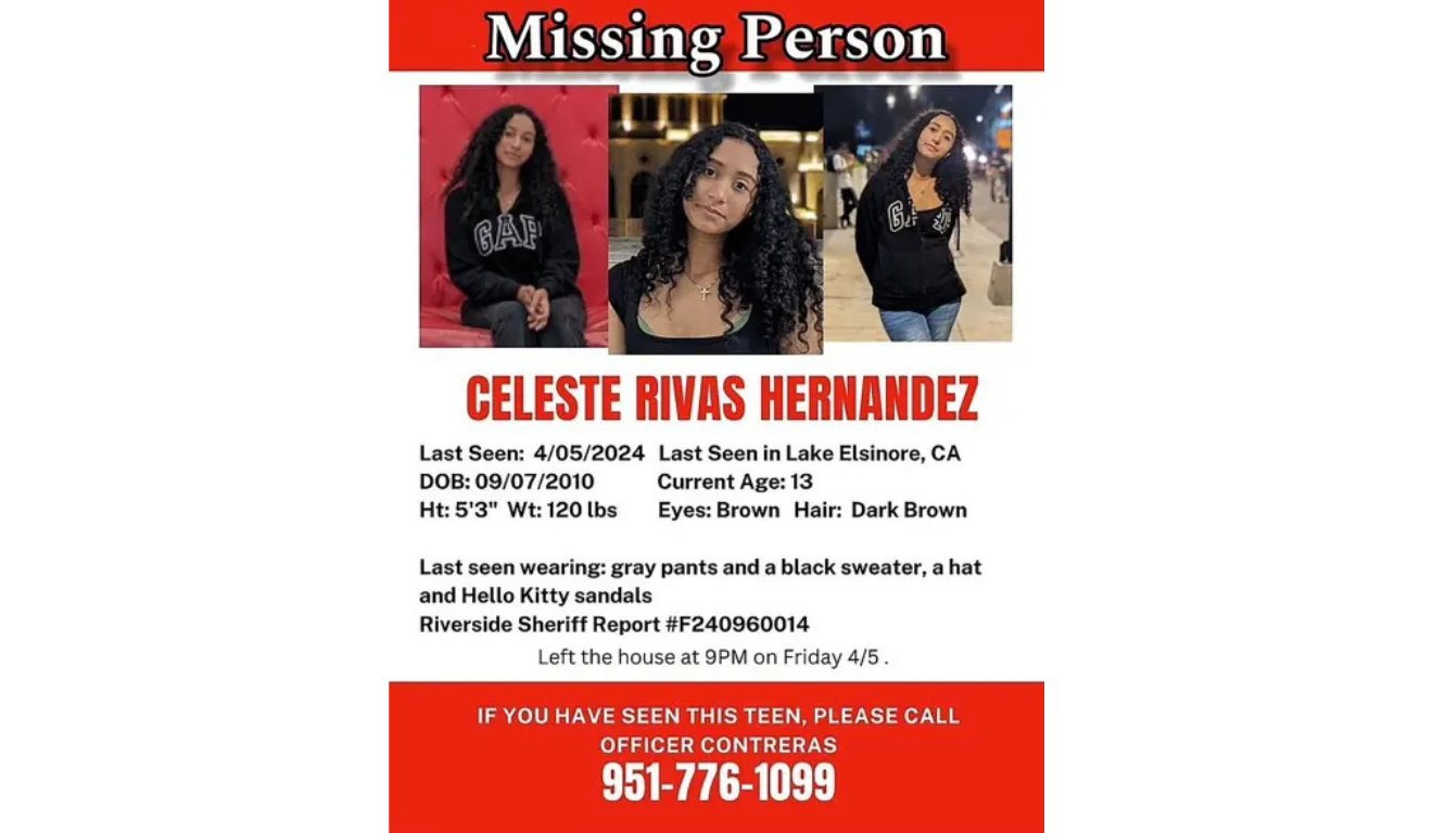 Cartaz de desaparecimento de Celeste.