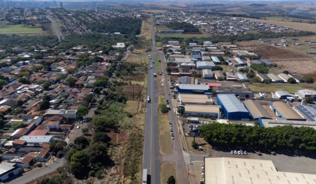 Vista aérea do Contorno Sul de Maringá, que será duplicado