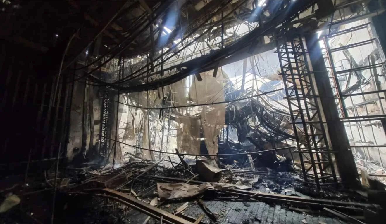 Local do incêndio na PUC, em Curitiba