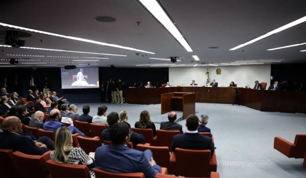 Plenário do julgamento de Bolsonaro, que foi condenado pela Primeira Turma do STF