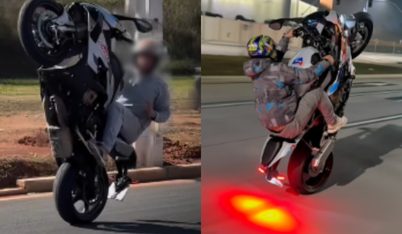 Influencer deixa a prisão após ser preso empinando uma moto