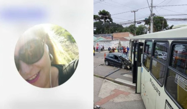 Acidente entre carro e ônibus e vítima da batida