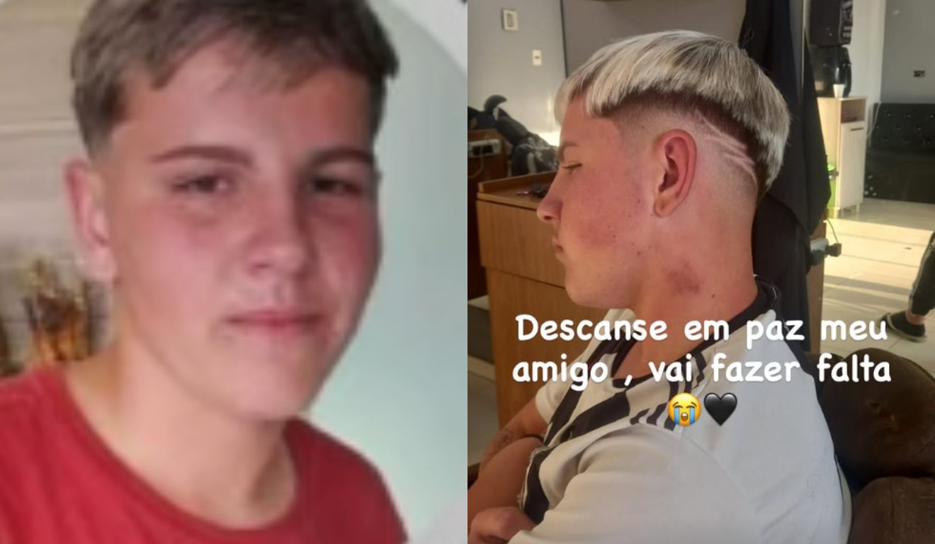 Montagem com duas fotos de Pedro Eduardo Naitzk, vítima de acidente na Linha Verde