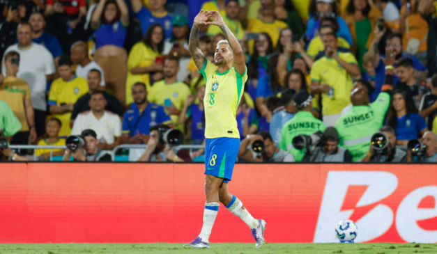 A comemoração de Bruno contra o Chile. ( Foto: @rafaelribeirorio I CBF)