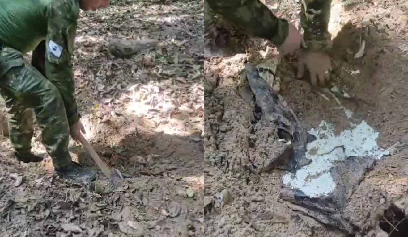 Policiais encontram carro enterrado em bunker, em Icaraíma