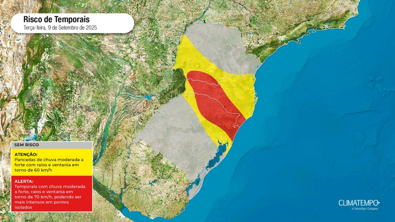 Risco de temporais no Paraná 