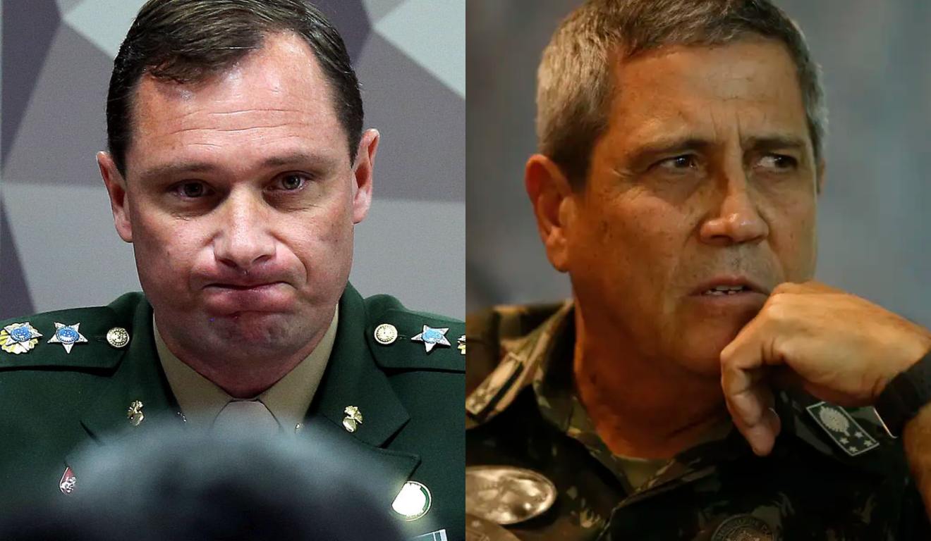 Montagem com fotos de Mauro Cid e Braga Netto