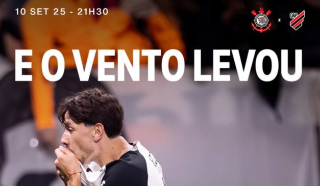 Detalhe do post do Corinthians após vitória sobre o Furacão.