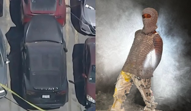 Carro do cantor em estacionamento