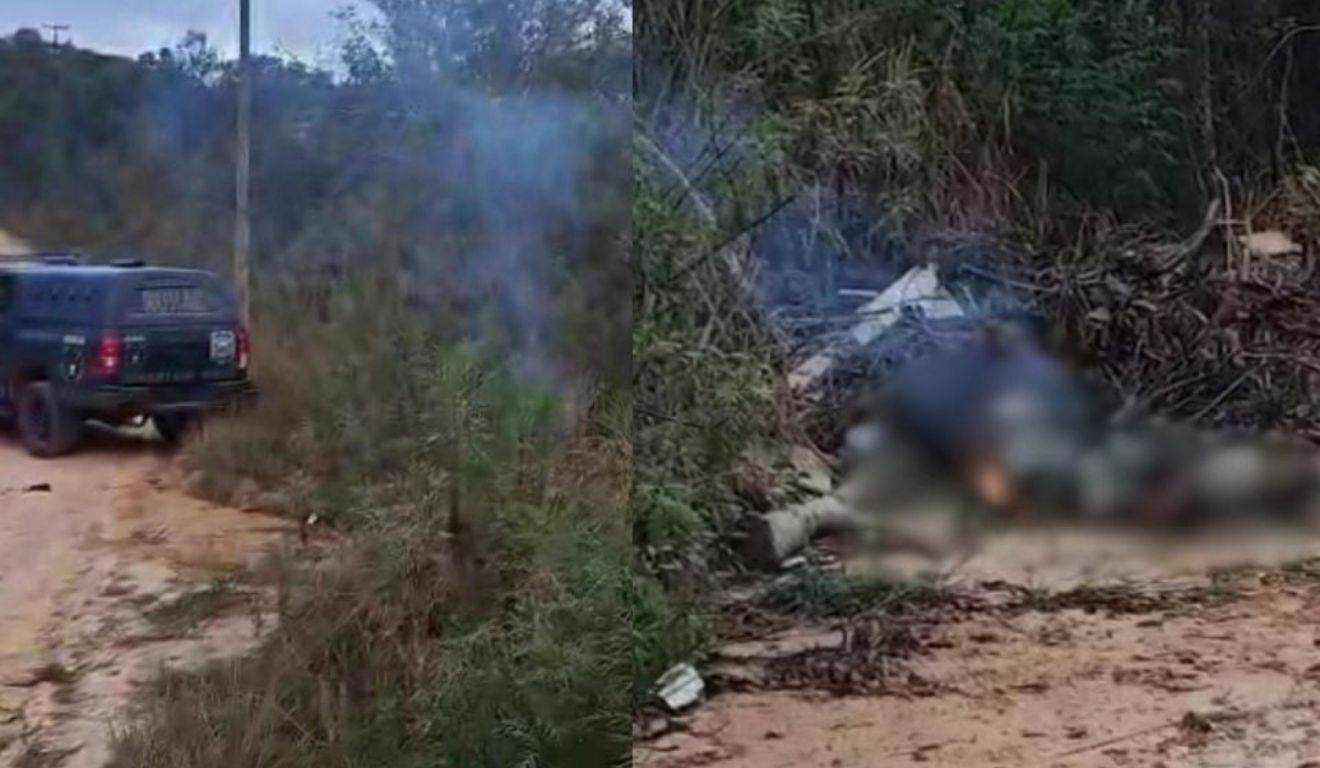 local onde o corpo da mulher foi encontrado carbonizado