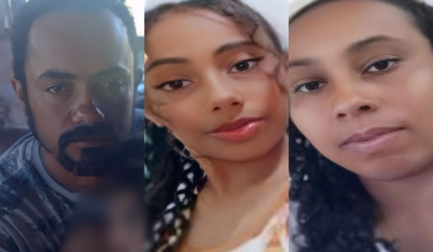 Montagem com fotos da família que morreu em acidente em São Pedro do Ivaí