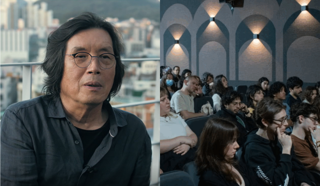 Imagem de Lee Chang-dong e da edição anterior do evento.