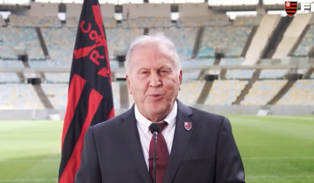 Zico em pronunciamento pelo Flamengo. (Foto: Reprodução/ Flamengo)