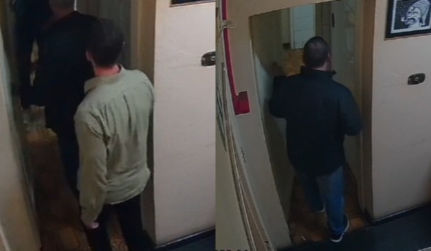 Montagem do policial civil e do homem baleado em um bar