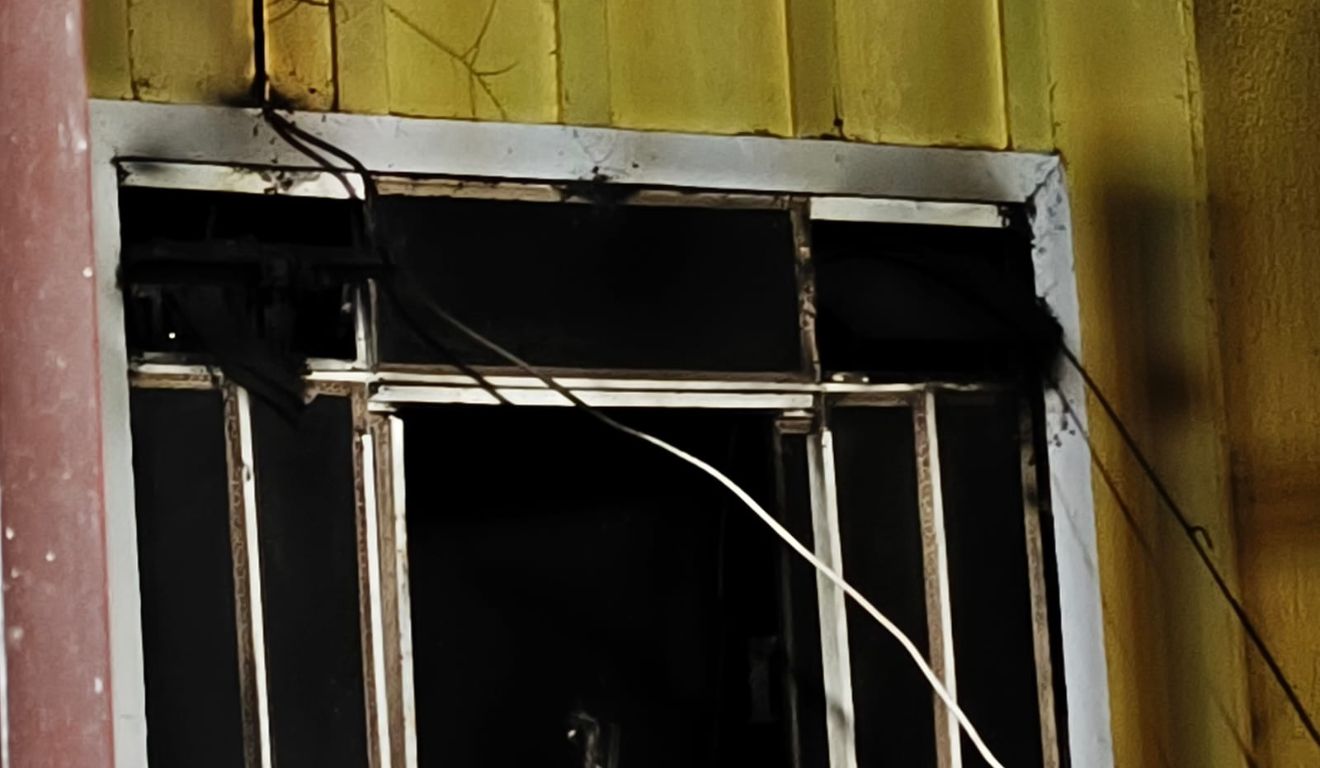 local onde o homem morreu durante o incêndio