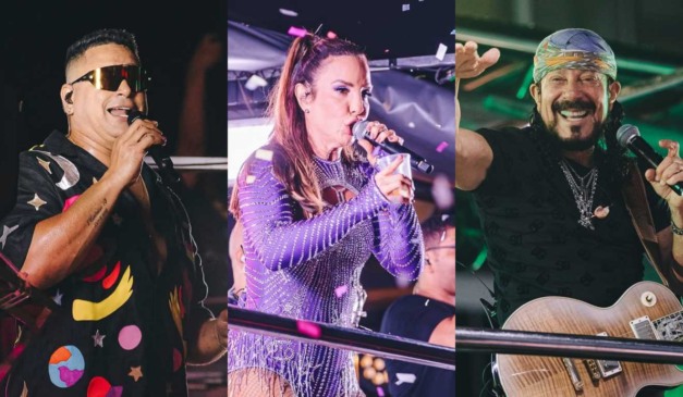Montagem com fotos de Xanddy Harmonia, Ivete Sangalo e Bell Marques