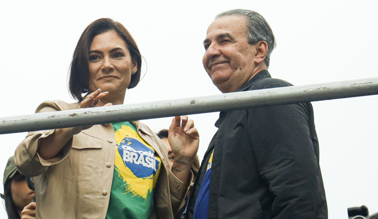 Michelle Bolsonaro ao lado do pastor Silas Malafaia