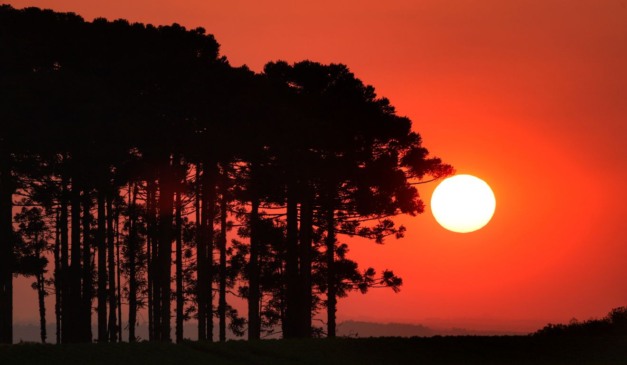 foto do sol para ilustrar a onde de calor no Paraná