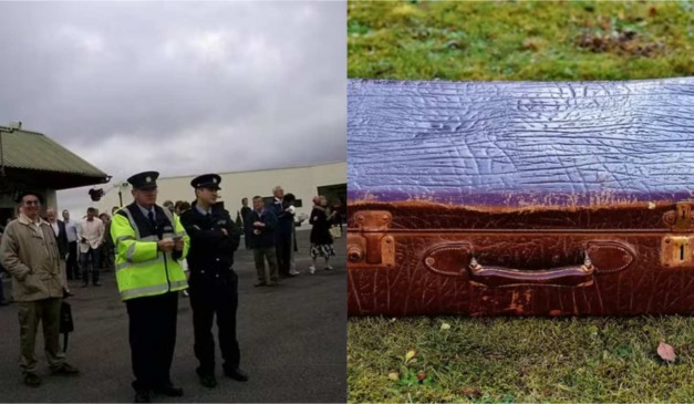 Mala e equipe de resgates.