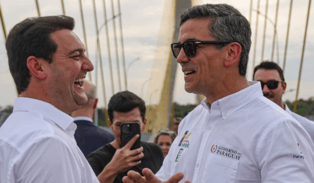 Ratinho Junior e Santiago Peña na Ponte da Integração