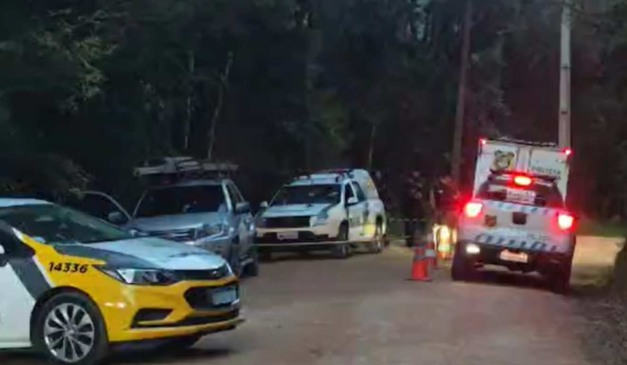 Local com a Polícia Militar onde o suspeito de estupro contra a enteada morreu