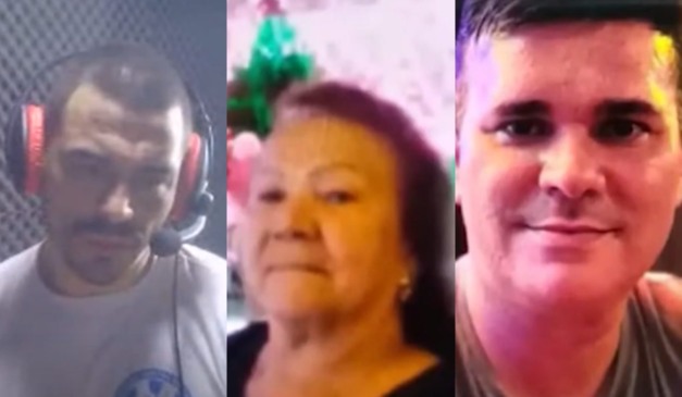 Suspeito de matar mãe e filho à esquerda e vítimas ao lado