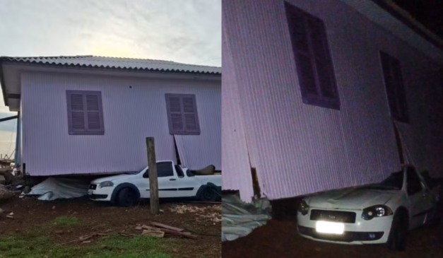 Casa arrastada por tornado